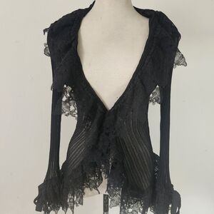 Elegant Black Lace Women's Top
